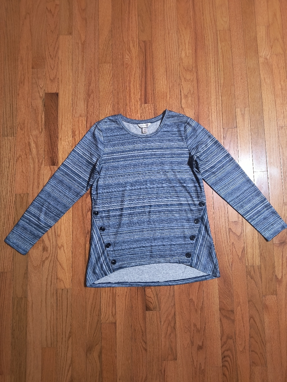 3/$10⭐ Christopher & Banks Tunic Top With Buttons, Women's Medium, Blue/Striped